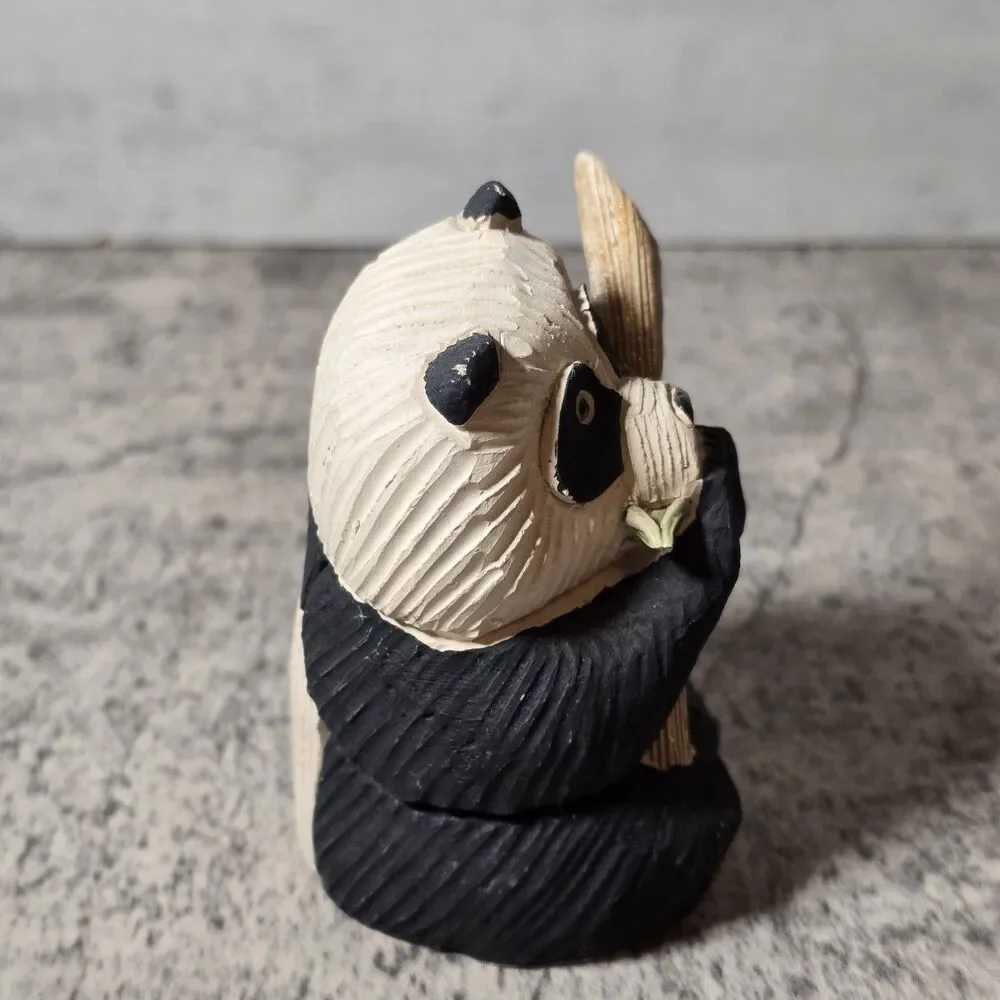 Retired AR Figurine Artesania Rinconada Art Pottery Uruguay Panda Old Kitsch